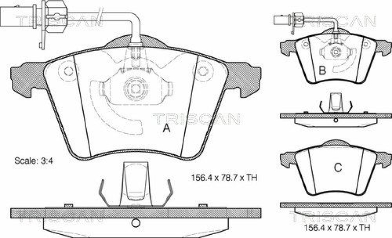 TRISCAN 8110 29026 Bremsbelag Vorne für Vw Transporter