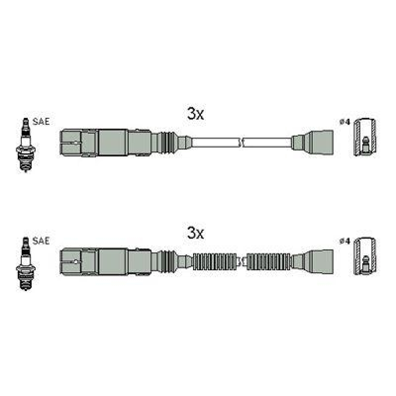 HITACHI 134952 Zündkabelsatz für SMART u.a.