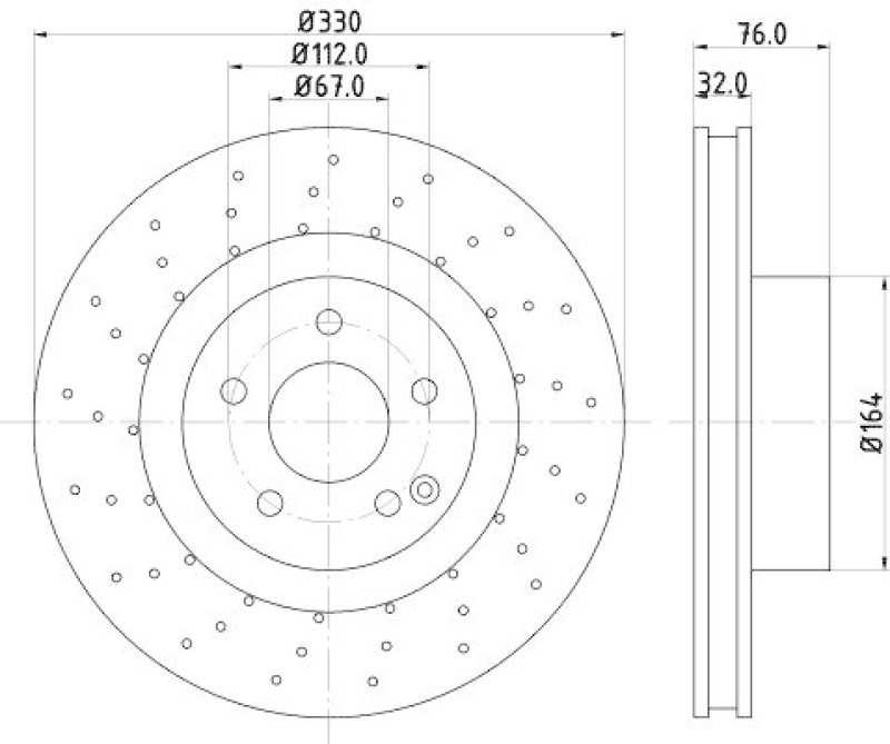 HELLA 8DD 355 127-461 Bremsscheibe für MB