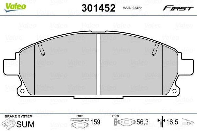 VALEO 301452 SBB-Satz FIRST