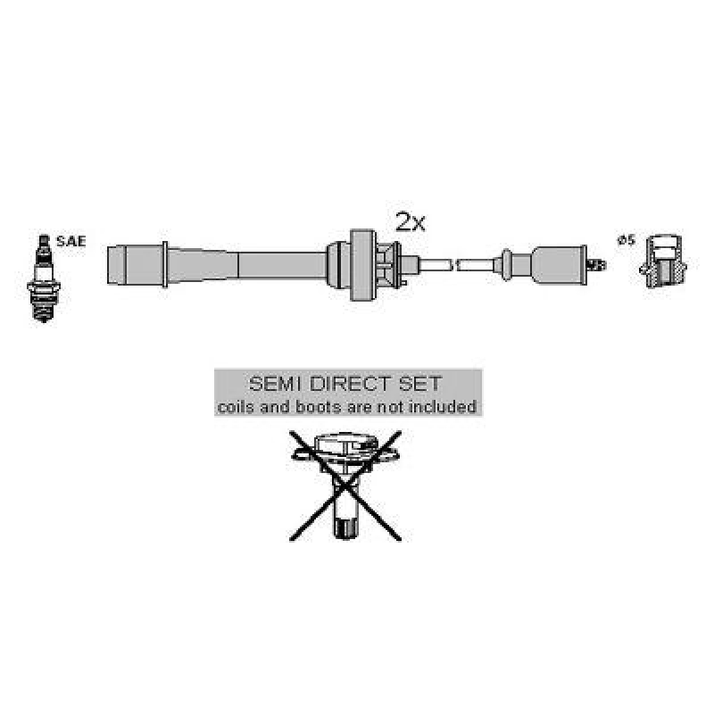 HITACHI 134954 Zündkabelsatz für MAZDA u.a.