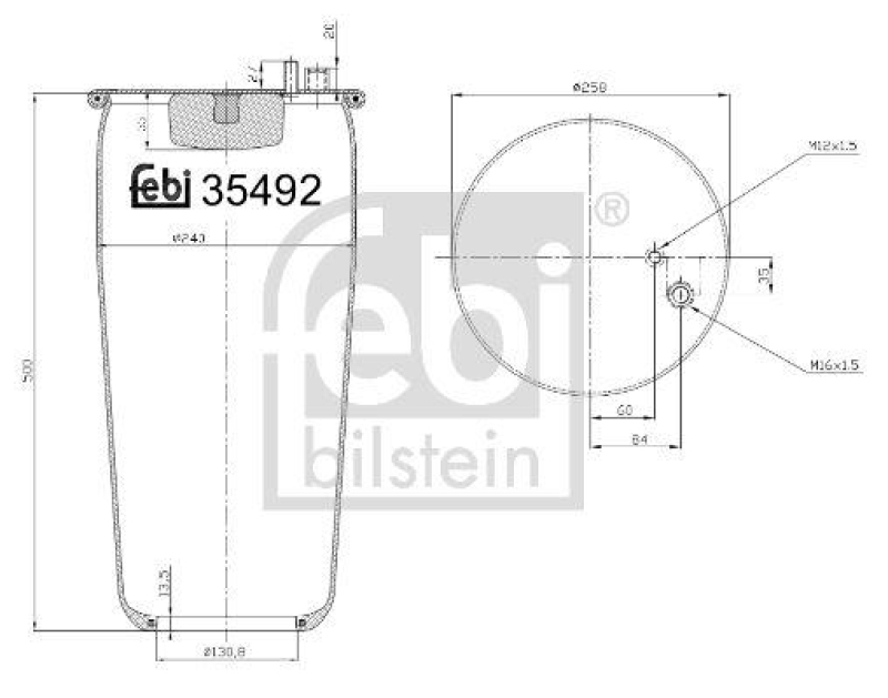 FEBI BILSTEIN 35492 Luftfederbalg ohne Kolben für M A N