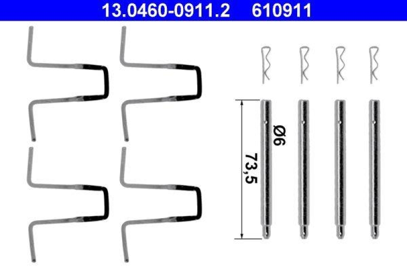 ATE 13.0460-0911.2 Belagsatz Zubehör