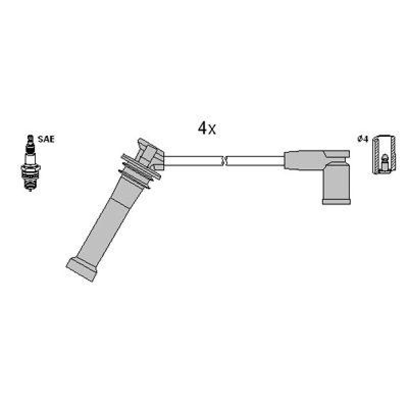 HITACHI 134955 Zündkabelsatz für MAZDA u.a.