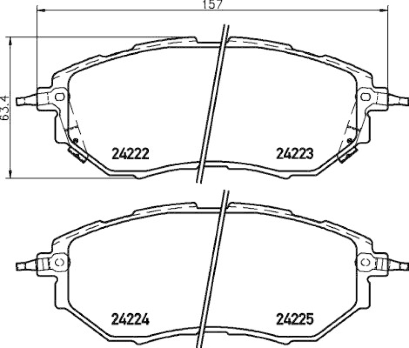 HELLA 8DB 355 012-031 Bremsbelagsatz Scheibenbremse