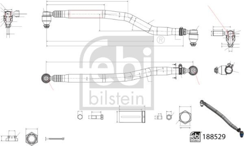 FEBI BILSTEIN 188529 Lenkstange f&uuml;r Mercedes-Benz