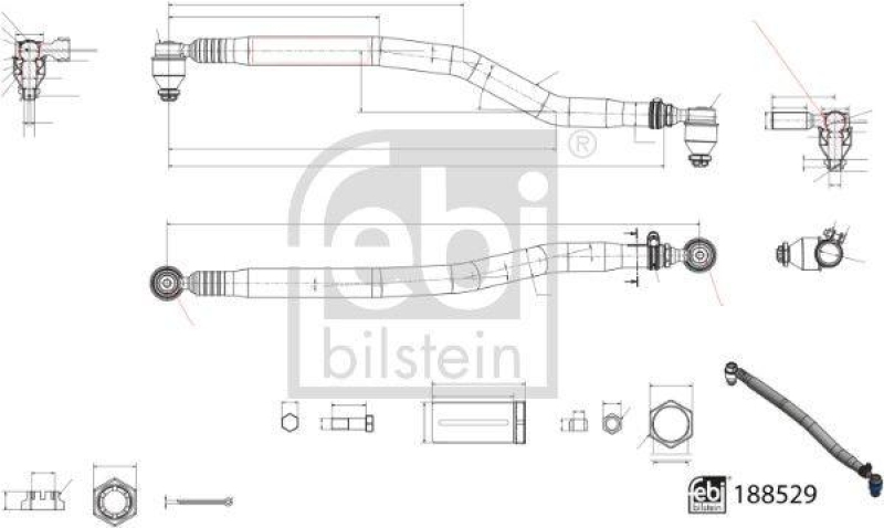 FEBI BILSTEIN 188529 Lenkstange für Mercedes-Benz