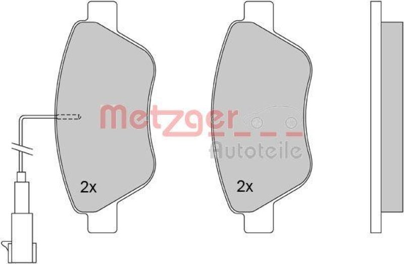 METZGER 1170117 Bremsbelagsatz, Scheibenbremse WVA 23 705