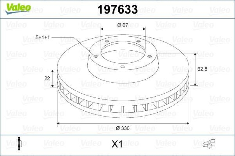 VALEO 197633 Bremsscheibe