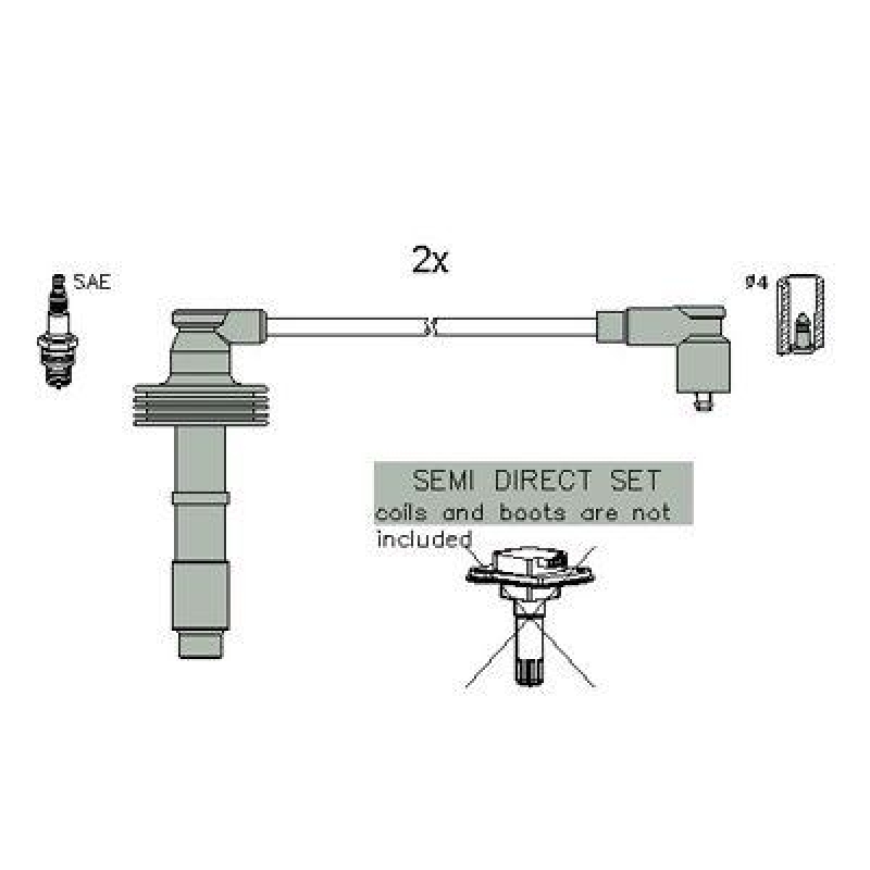 HITACHI 134958 Zündkabelsatz für VOLVO u.a.