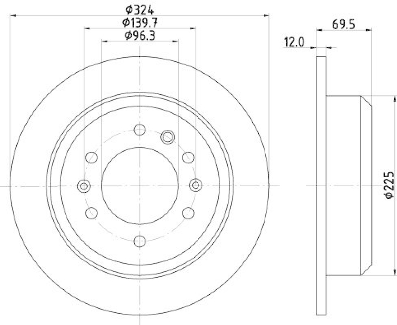 HELLA 8DD 355 114-041 Bremsscheibe 54618