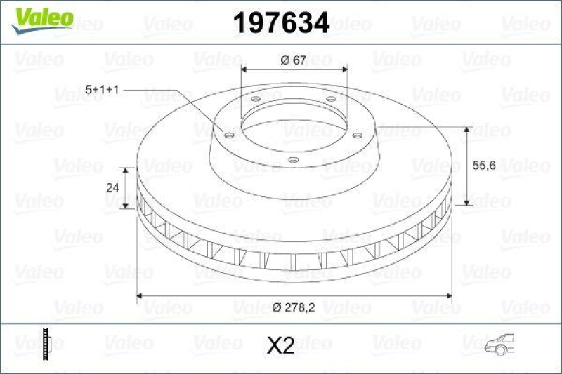 VALEO 197634 Bremsscheibe