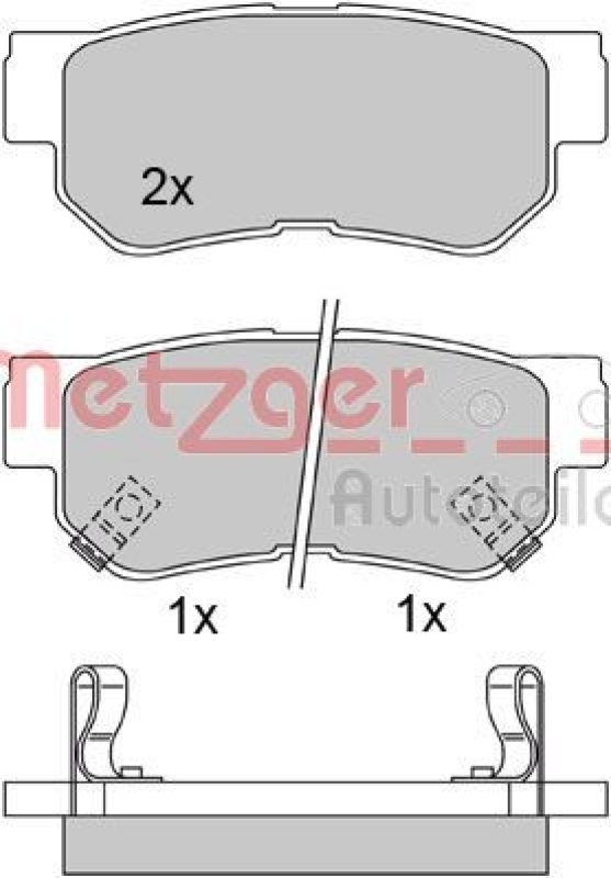 METZGER 1170119 Bremsbelagsatz, Scheibenbremse WVA 23 543