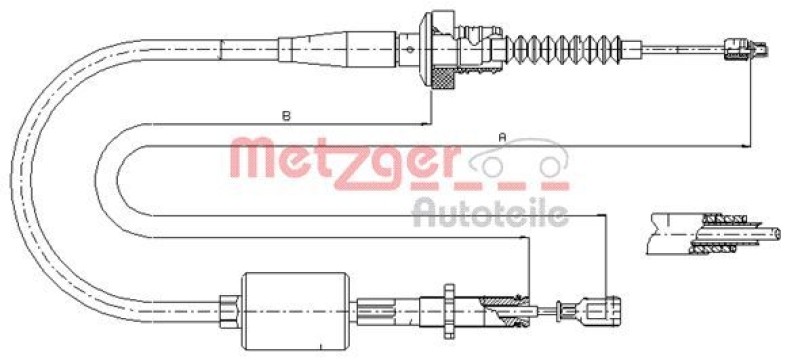 METZGER 18.2522 Seilzug, Kupplungsbetätigung für HYUNDAI