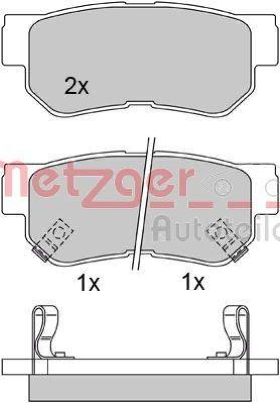 METZGER 1170119 Bremsbelagsatz, Scheibenbremse WVA 23 543