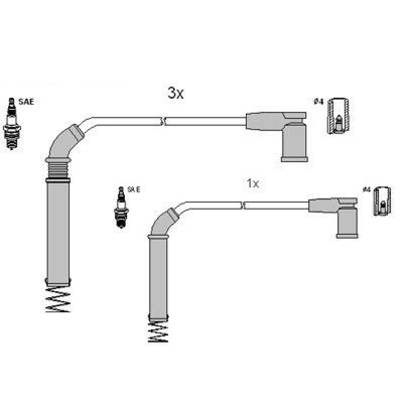 HITACHI 134964 Zündkabelsatz für FORD u.a.