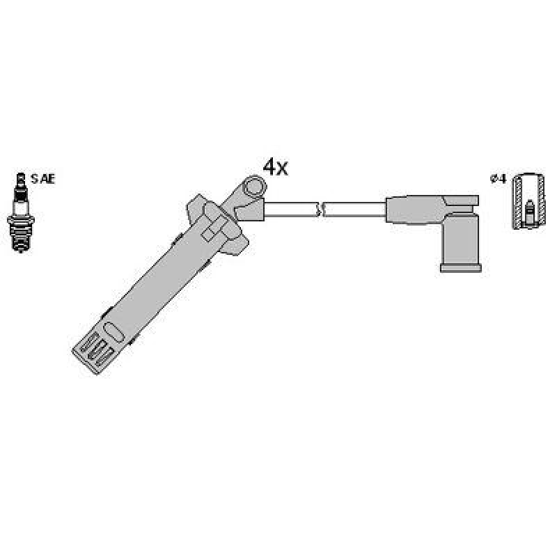 HITACHI 134966 Zündkabelsatz für FORD u.a.