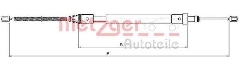 METZGER 10.4575 Seilzug, Feststellbremse für CITROEN hinten links