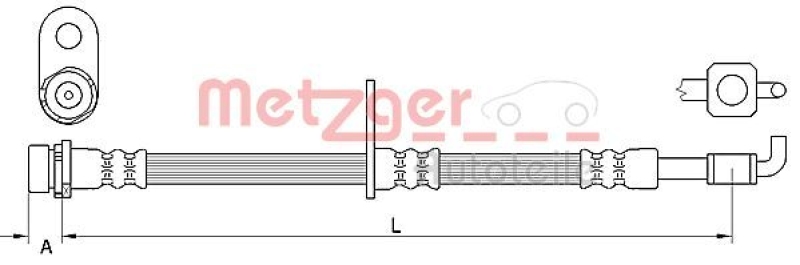 METZGER 4111331 Bremsschlauch für FORD VA links