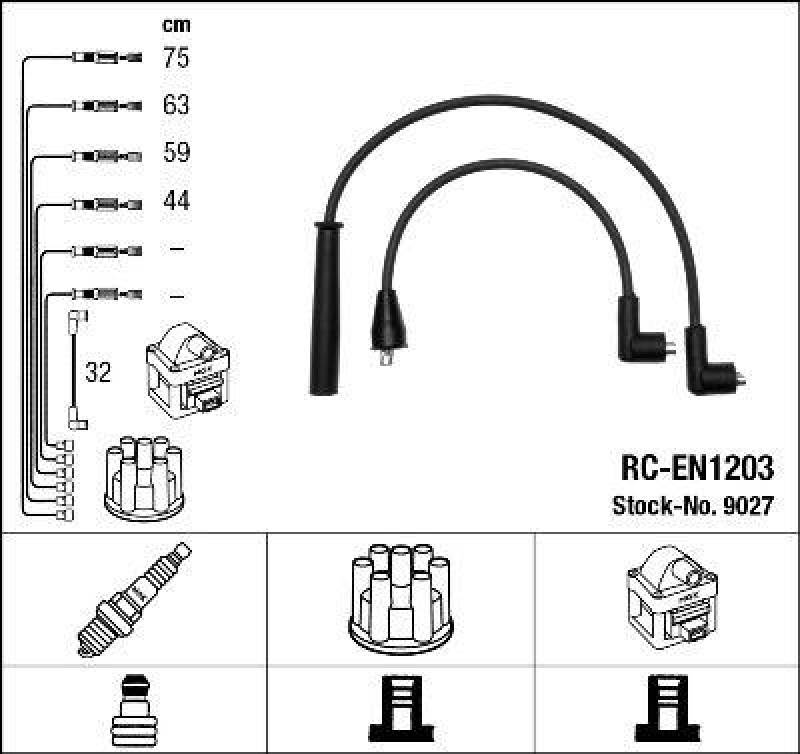 NGK 9027 Zündleitungssatz RC-EN1203 |Zündkabel