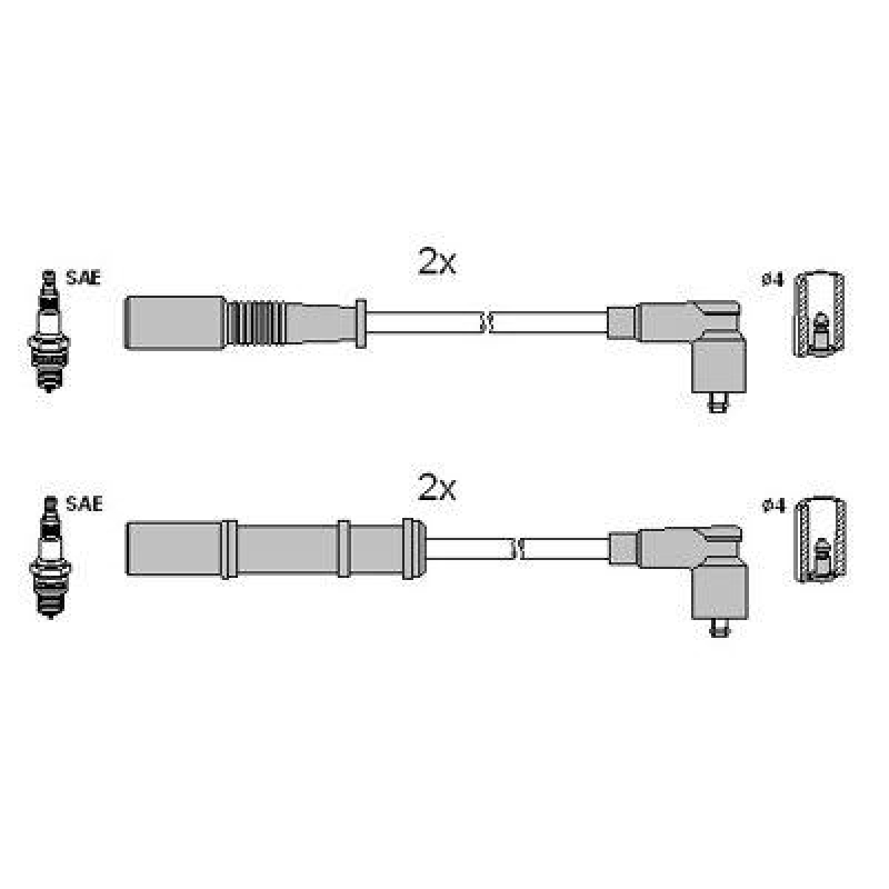 HITACHI 134972 Zündkabelsatz für FIAT u.a.