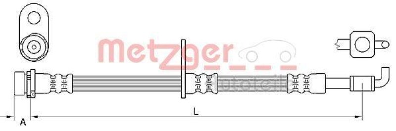 METZGER 4111332 Bremsschlauch für FORD VA rechts