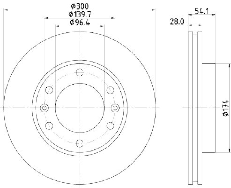 HELLA 8DD 355 114-341 Bremsscheibe 54645