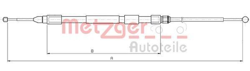 METZGER 10.4267 Seilzug, Feststellbremse für BMW hinten rechts