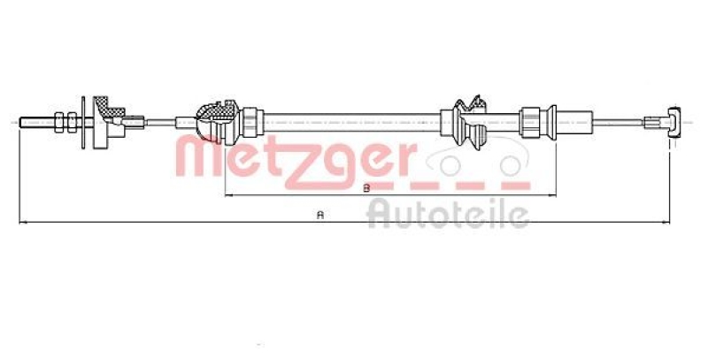 METZGER 19.208E Seilzug, Kupplungsbetätigung für SEAT/VW