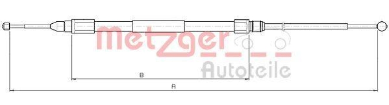 METZGER 10.4268 Seilzug, Feststellbremse für BMW hinten links