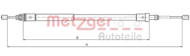 METZGER 10.4581 Seilzug, Feststellbremse für CITROEN hinten links