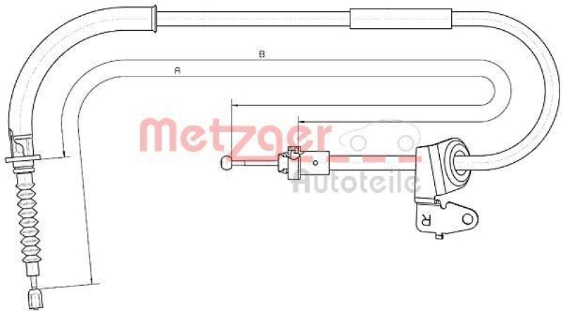 METZGER 10.4302 Seilzug, Feststellbremse für MINI hinten rechts