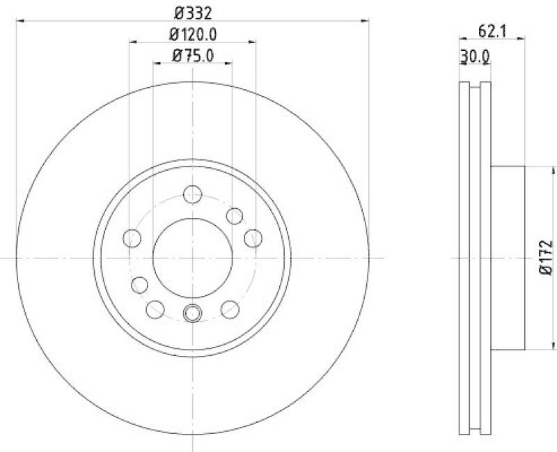 HELLA 8DD 355 127-631 Bremsscheibe für BMW X5 (E53)