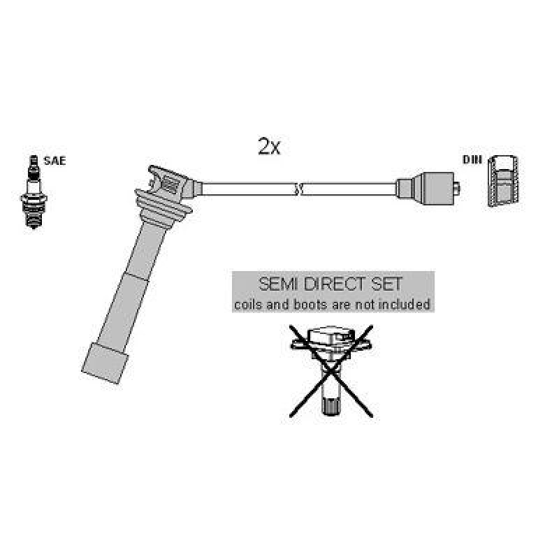 HITACHI 134987 Zündkabelsatz für FIAT u.a.