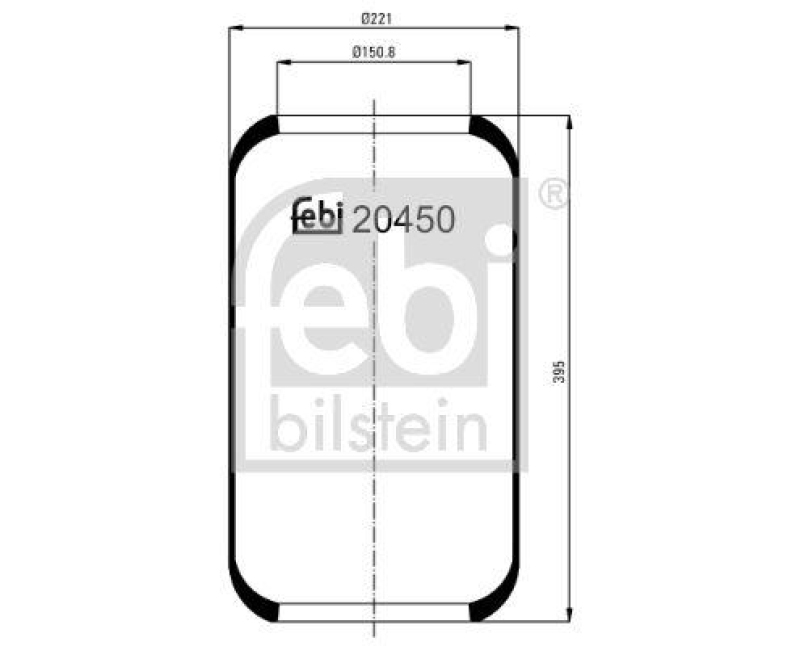 FEBI BILSTEIN 20450 Luftfederbalg ohne Kolben für EVOBUS