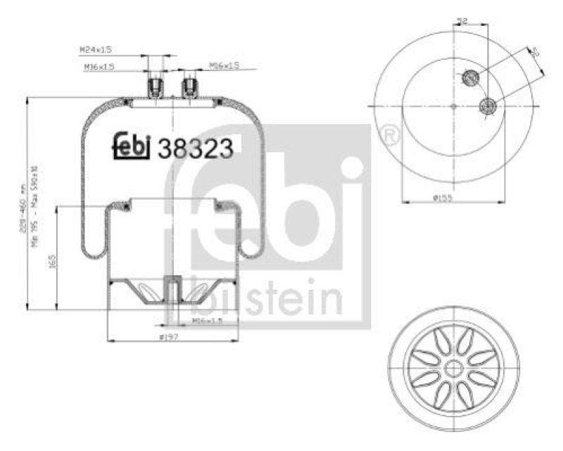 FEBI BILSTEIN 38323 Luftfederbalg mit Stahlkolben für Mercedes-Benz