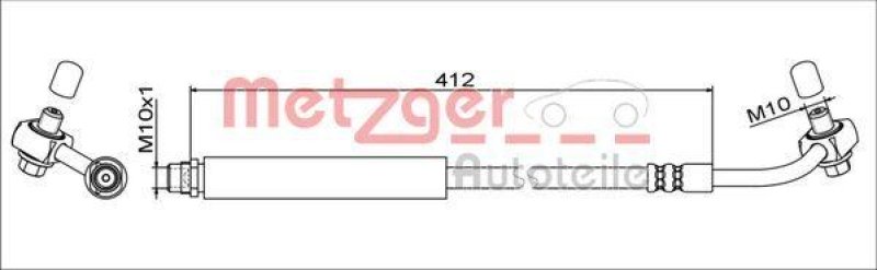 METZGER 4111348 Bremsschlauch f&uuml;r CHEVROLET/OPEL HA links