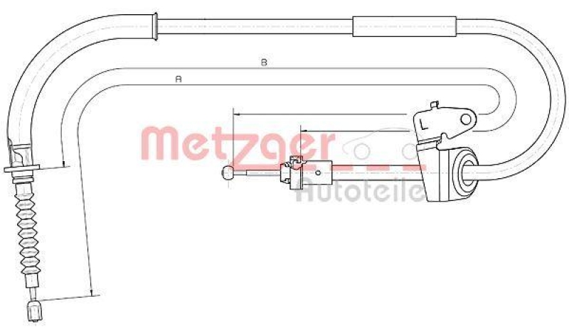 METZGER 10.4303 Seilzug, Feststellbremse für MINI hinten links