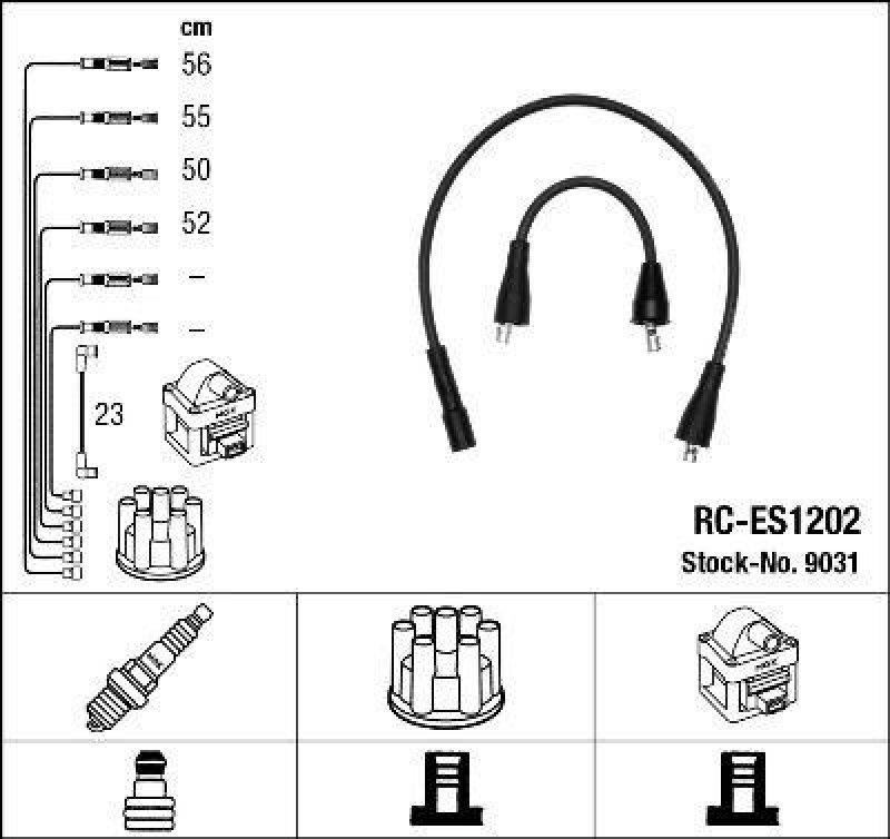 NGK 9031 Zündleitungssatz RC-ES1202 |Zündkabel