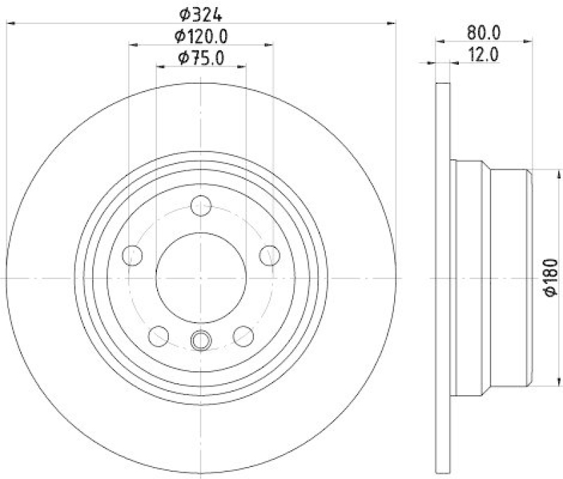 HELLA 8DD 355 127-651 Bremsscheibe für BMW X5 (E53)