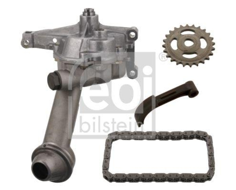 FEBI BILSTEIN 34025 Ölpumpensatz mit Kettenrad, Kette und Gleitschiene für Mercedes-Benz