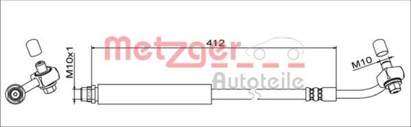 METZGER 4111356 Bremsschlauch für CHEVROLET/OPEL HA rechts