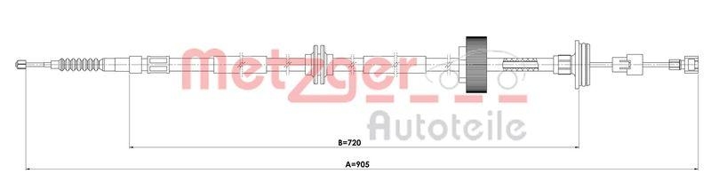 METZGER 1E.BW007 Seilzug, Feststellbremse für BMW hinten rechts