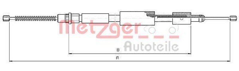 METZGER 10.4573 Seilzug, Feststellbremse für CITROEN/PEUGEOT hinten rechts