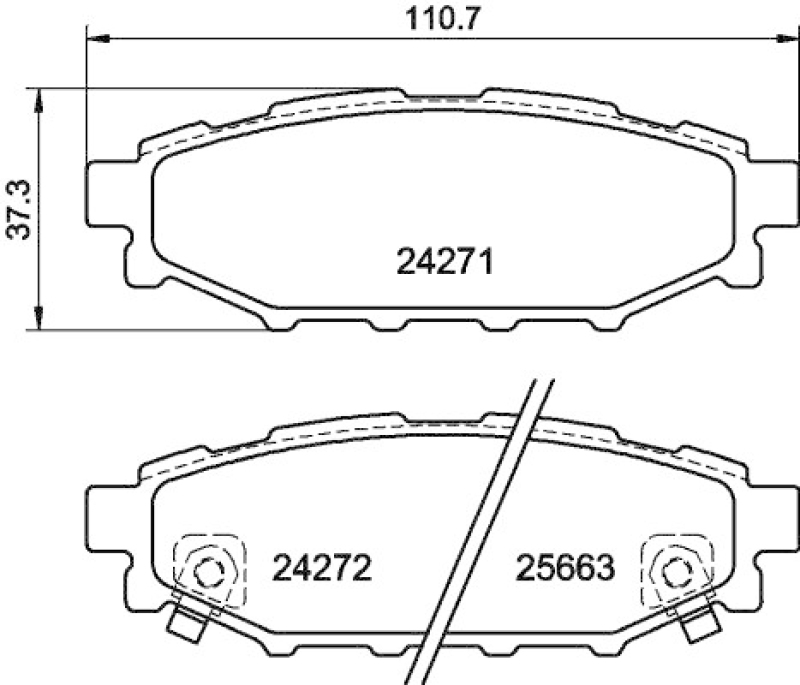 HELLA 8DB 355 012-261 Bremsbelagsatz T1543