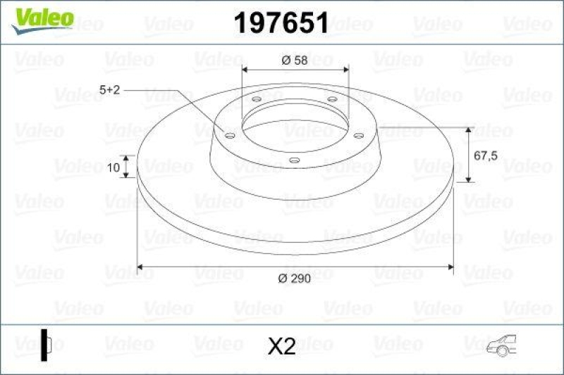 VALEO 197651 Bremsscheibe