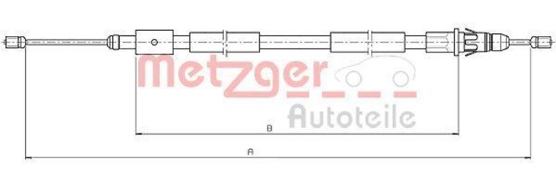 METZGER 10.4657 Seilzug, Feststellbremse f&uuml;r CITROEN hinten links