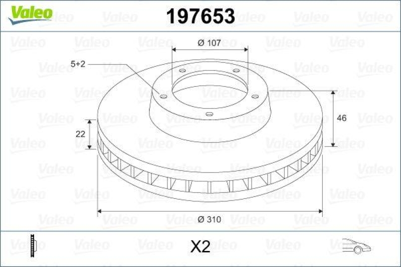 VALEO 197653 Bremsscheibe