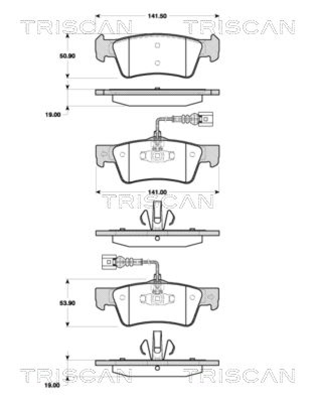 TRISCAN 8110 29060 Bremsbelag Hinten für Vw Touareg