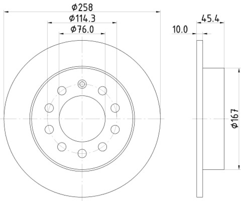 HELLA 8DD 355 114-531 Bremsscheibe 54667